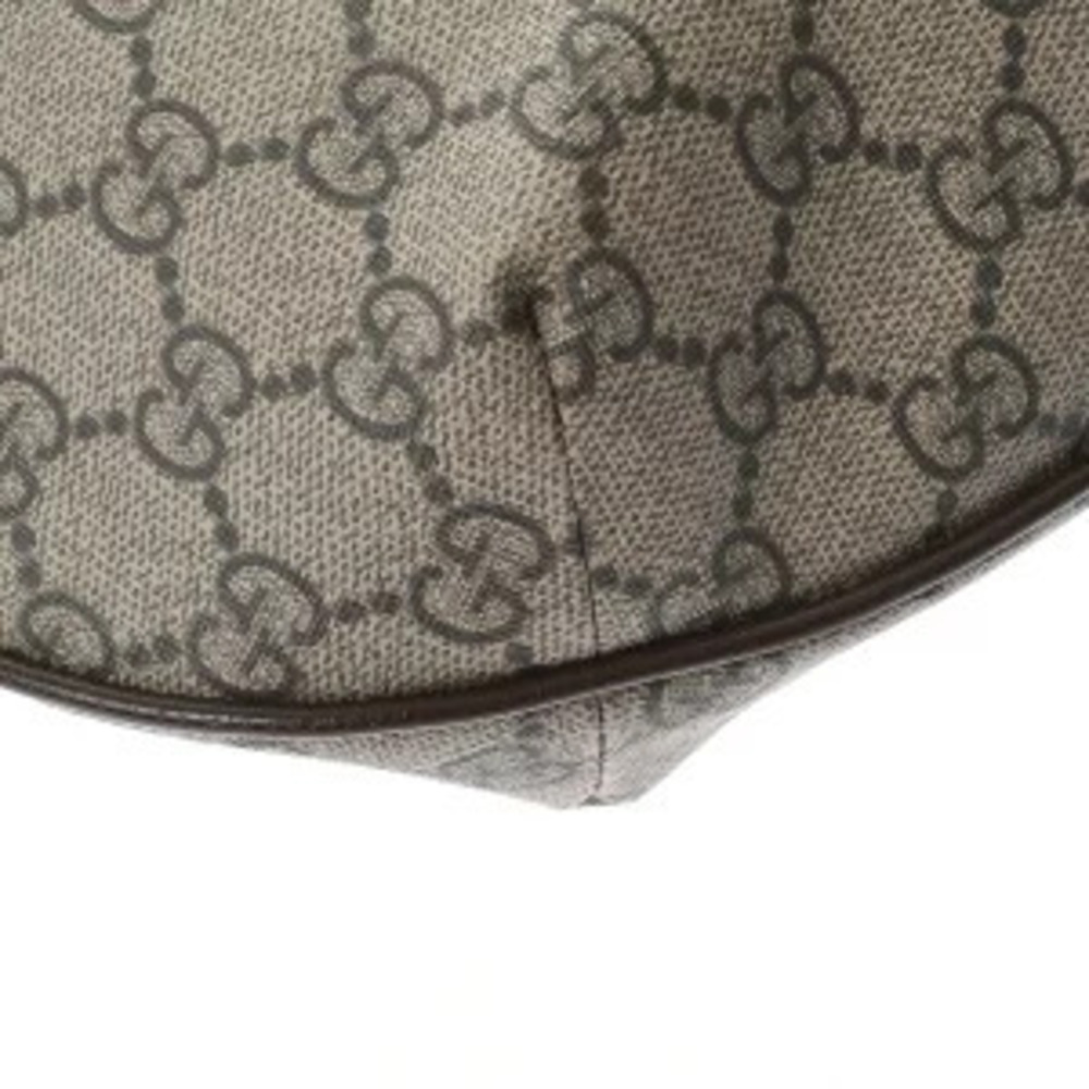 Gucci Ophidia Beige Ebony Brown GG Supreme Canvas Leather Shoulder Bag - Picture 8 of 9